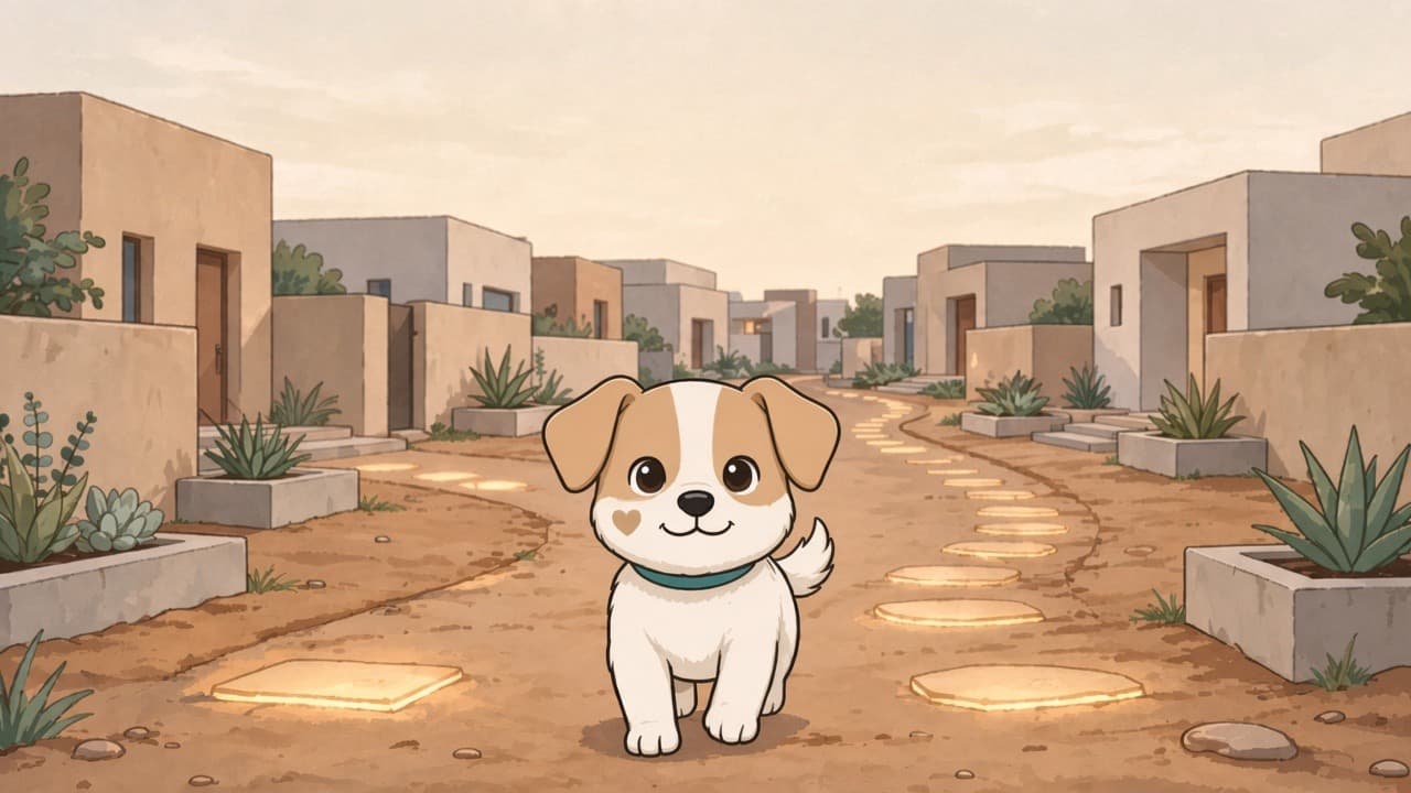 La mascotte Kolingua sur un chemin